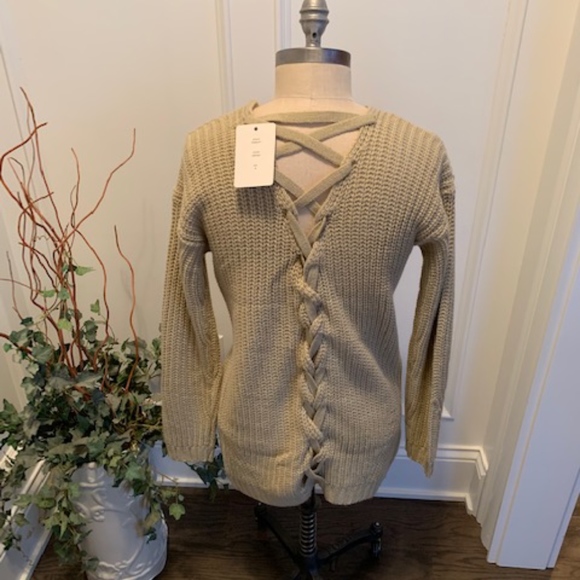 Pink Rose Sweaters - Pink Rose NWT Women's Laced Back Cardigan